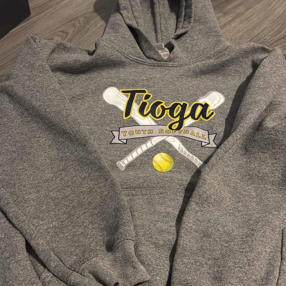 Gray Tioga Youth Softball Hoodie